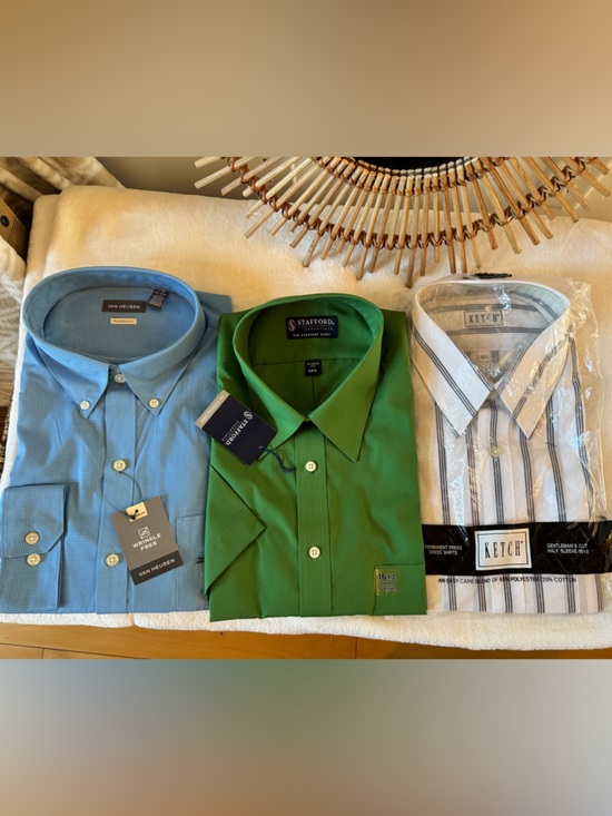 Stafford Other - Stafford, Ketch, Van Heusen Men’s Short Sleeve Button-down Shirt Bundle